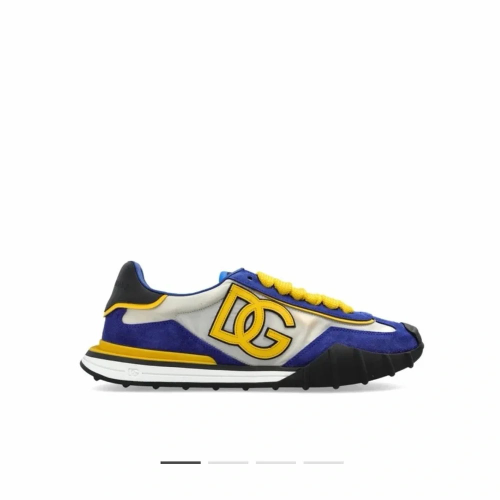 Dolce & Gabbana Blue and Yellow DG Logo Men's Sneakers